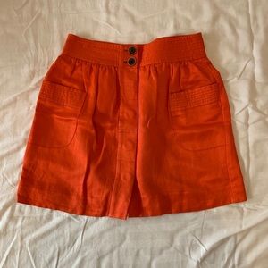 J. Crew Coral Button-Front Skirt